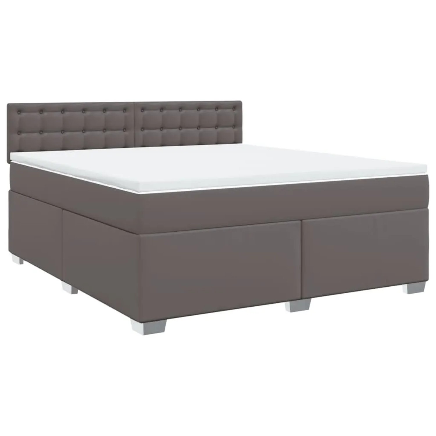 vidaXL Boxspringbett mit Matratze Grau 180x200 cm Kunstleder 3288434 günstig online kaufen
