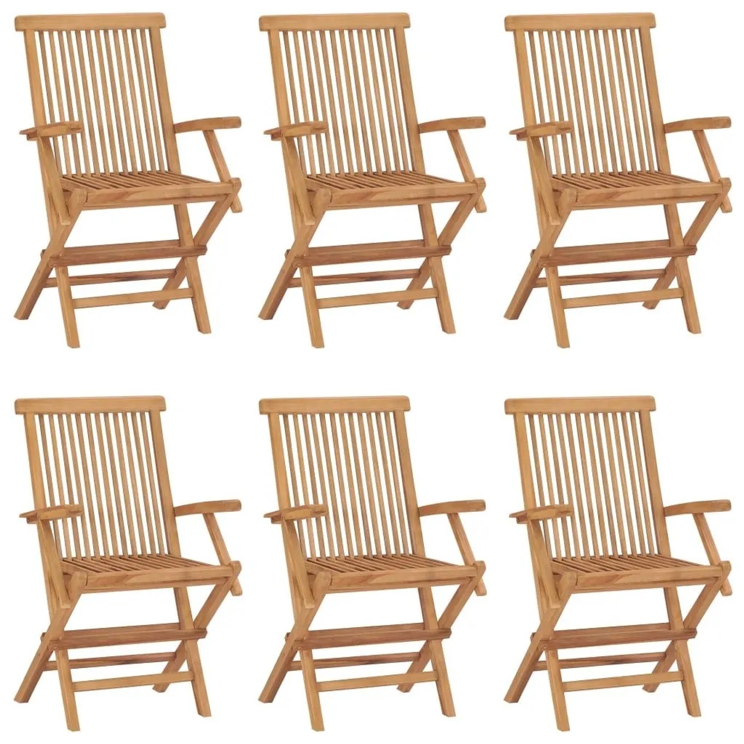 vidaXL Klappbare Gartenstühle 6 Stk Massivholz Teak 3096594 günstig online kaufen