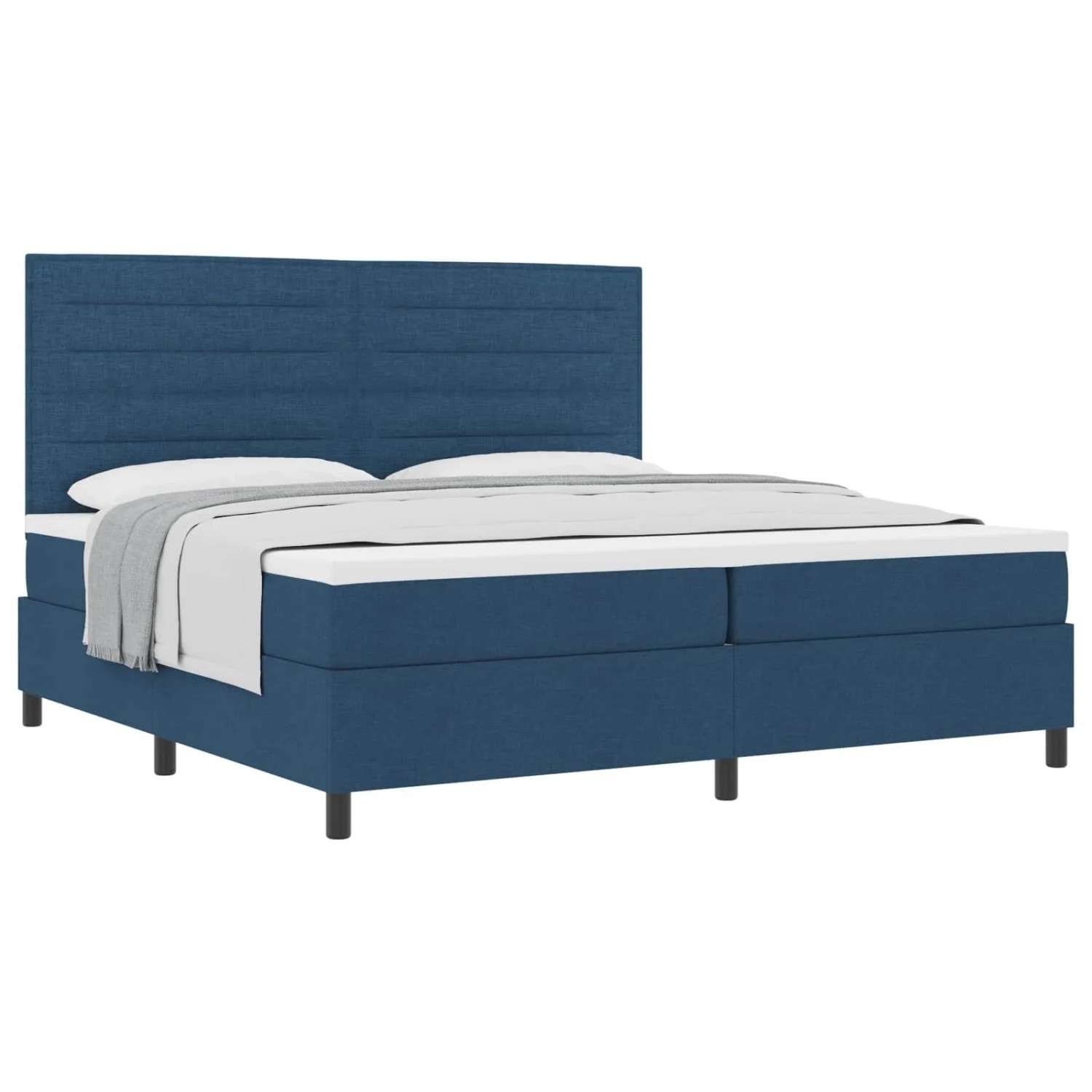 vidaXL Boxspringbett mit Matratze mit Kopfteil Blau 200 x 200 cm Stoff 3339342