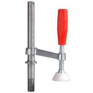 Sjöbergs Spannzwinge Elite für Hobelbänke, Metall mit rotem Griff.