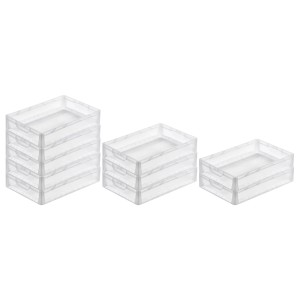 Sparset: 10 transparente Eurobehälter LightLine, 24 Liter, mit offenem Griff. Aufbewahrungsboxen für Lager & Transport.