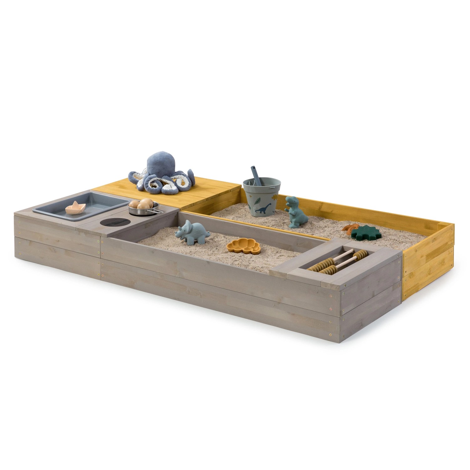 MUDDY BUDDY Sandkasten Flexy Style Warmgrau Ocker