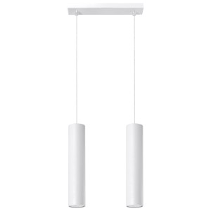 Weiße Sollux Lighting Hängeleuchte Lagos 2. Moderne Lampe im Industrie-Look für Wohnzimmer & Co.