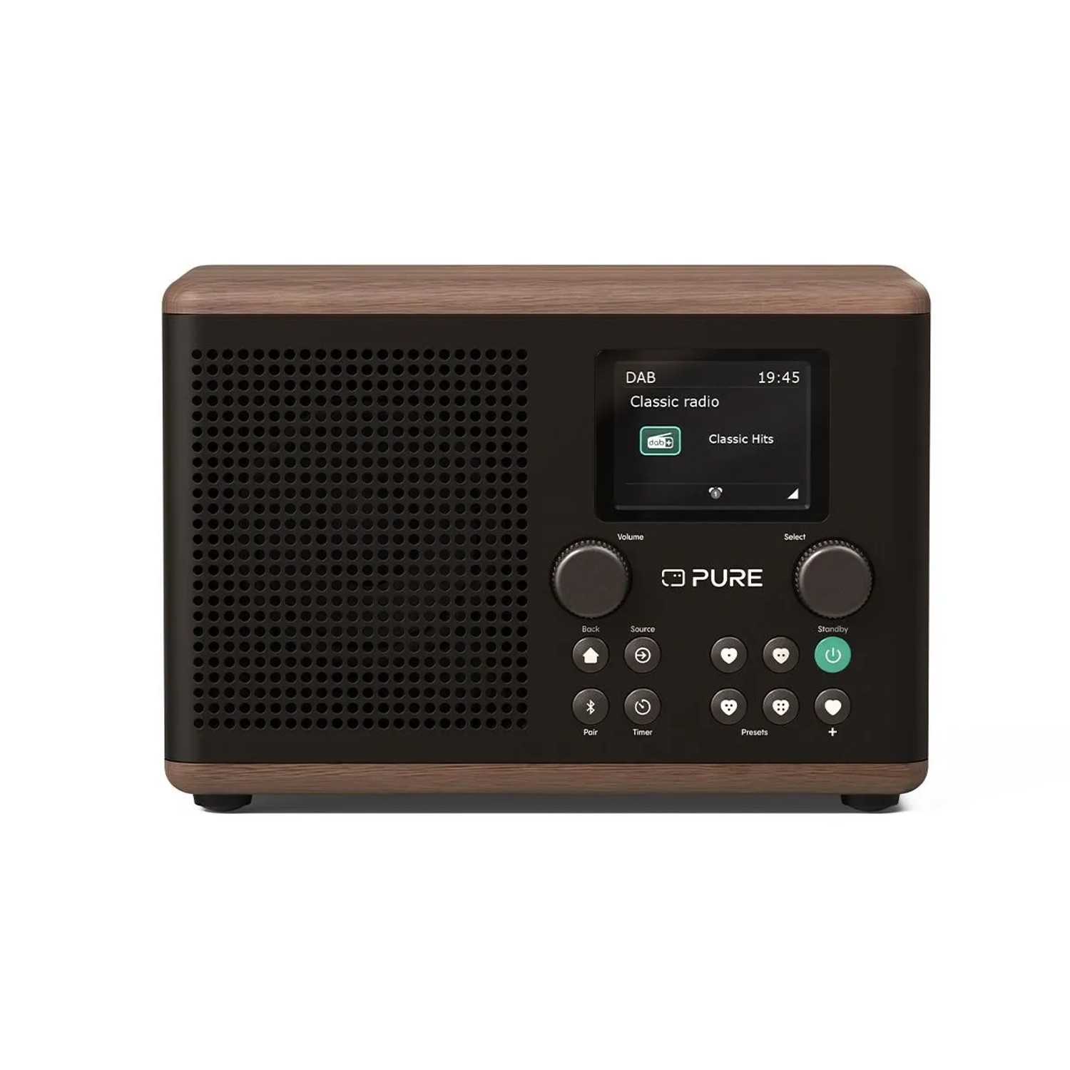 Pure Classic H4 Das Charmante Digitalradio In Kaffee Schwarz/Walnuss