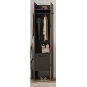 Inn.Furn Garderobe Salud in Grau und Nox Eiche 42 x 189 cm Salud