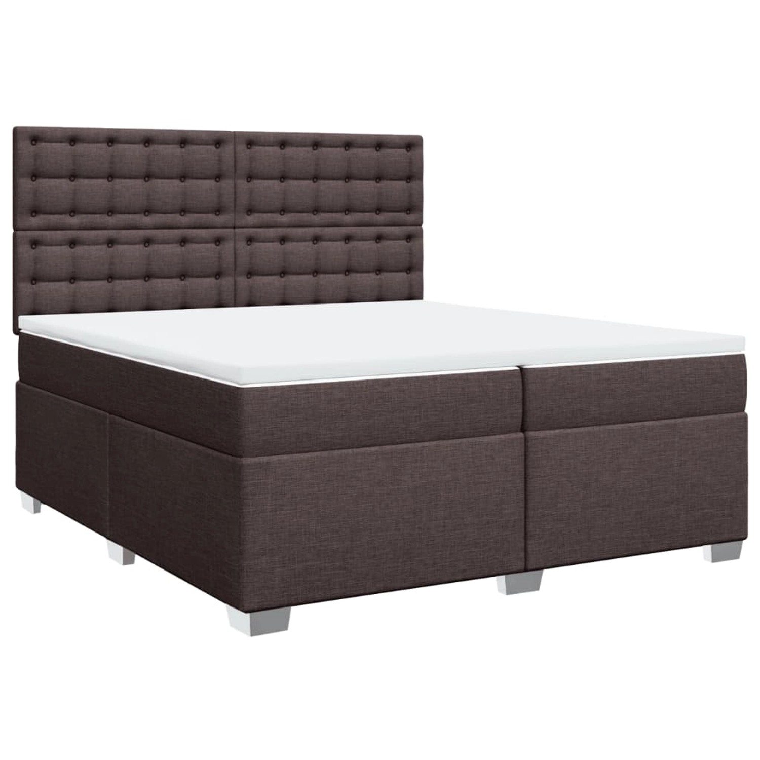 vidaXL Boxspringbett mit Matratze Dunkelbraun 200x200 cm Stoff 3290612 günstig online kaufen