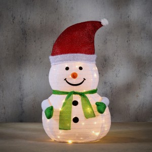 Leuchtender LED Schneemann (80cm) von Luca Lighting für die Weihnachtsdeko im Garten.