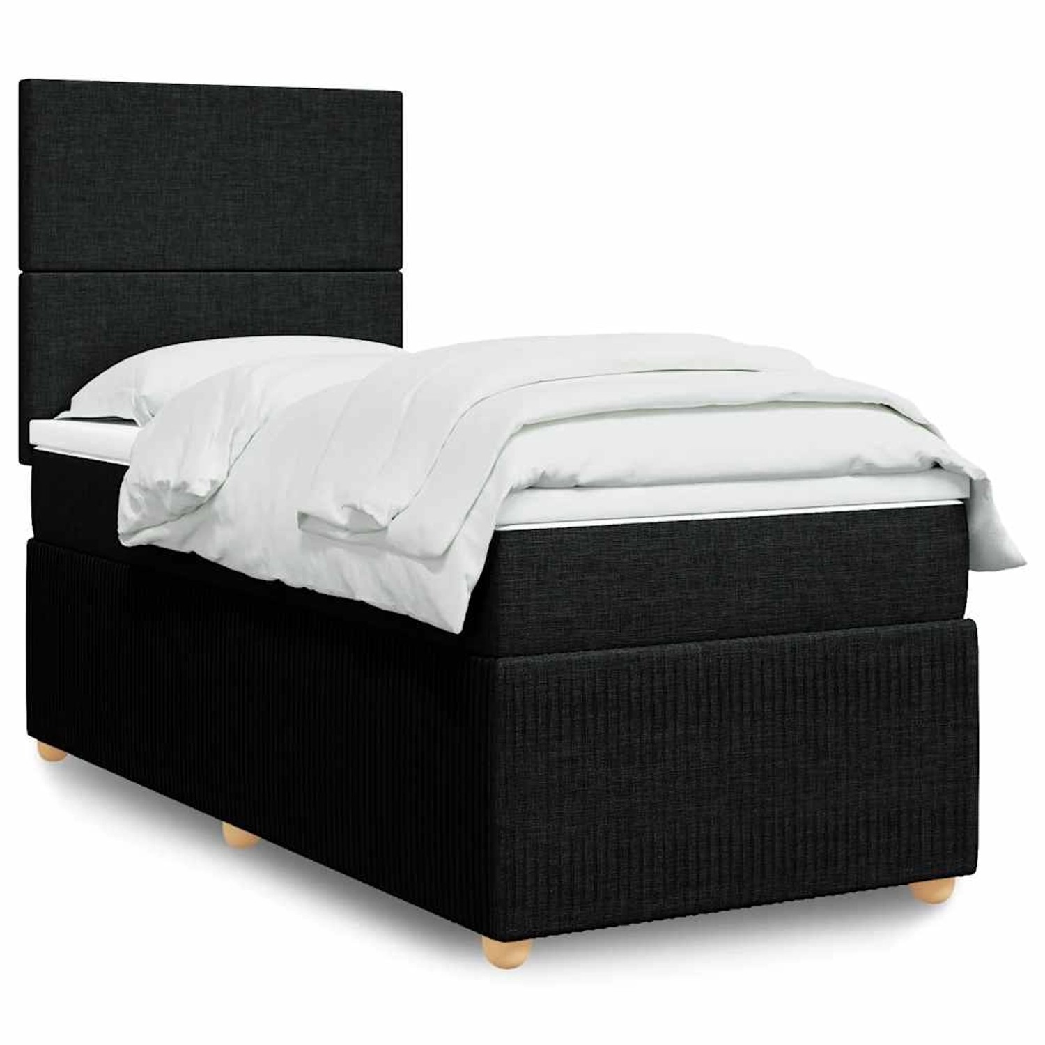 vidaXL Boxspringbett mit Matratze Schwarz 90x200 cm Stoff 3294234 günstig online kaufen