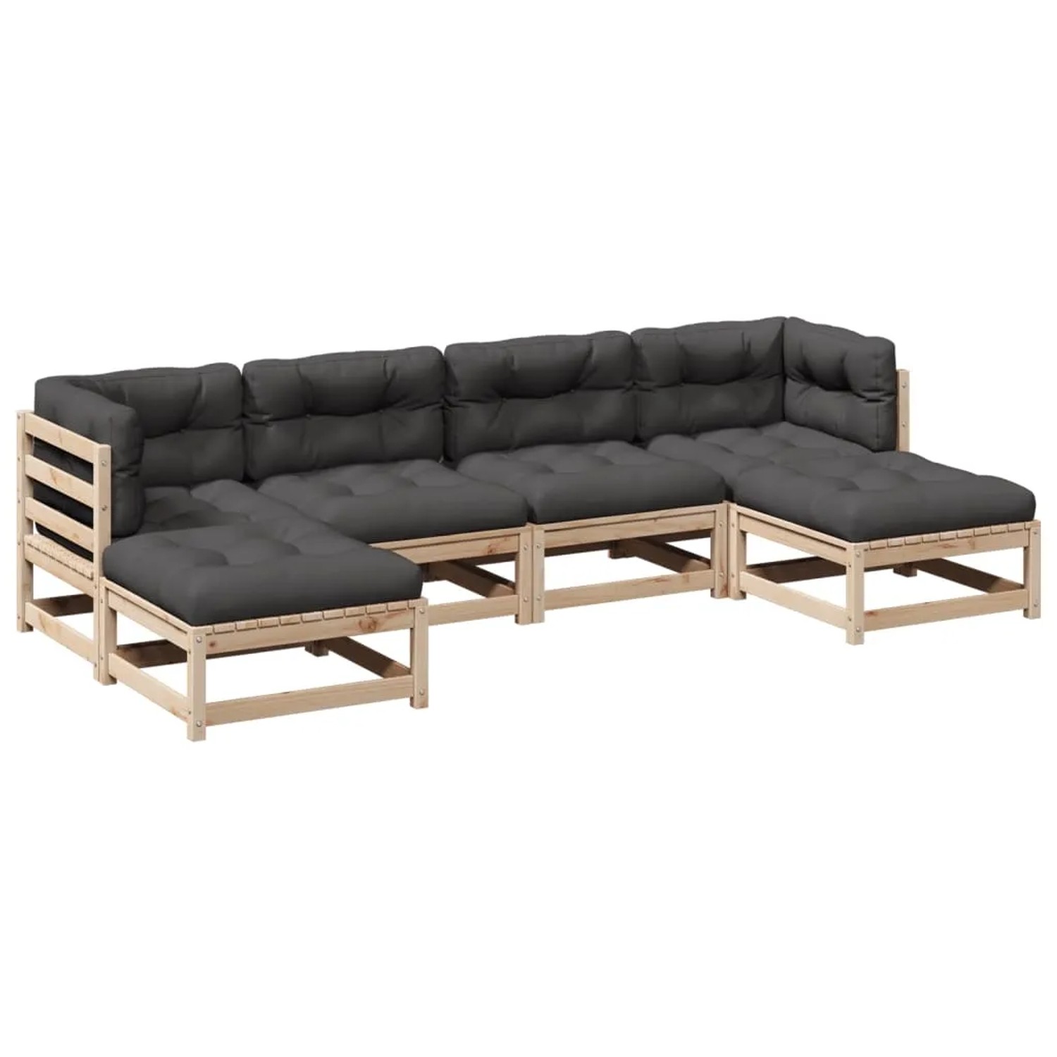vidaXL 6-Tlg Garten-Sofagarnitur mit Kissen Massivholz Kiefer 3299567 günstig online kaufen
