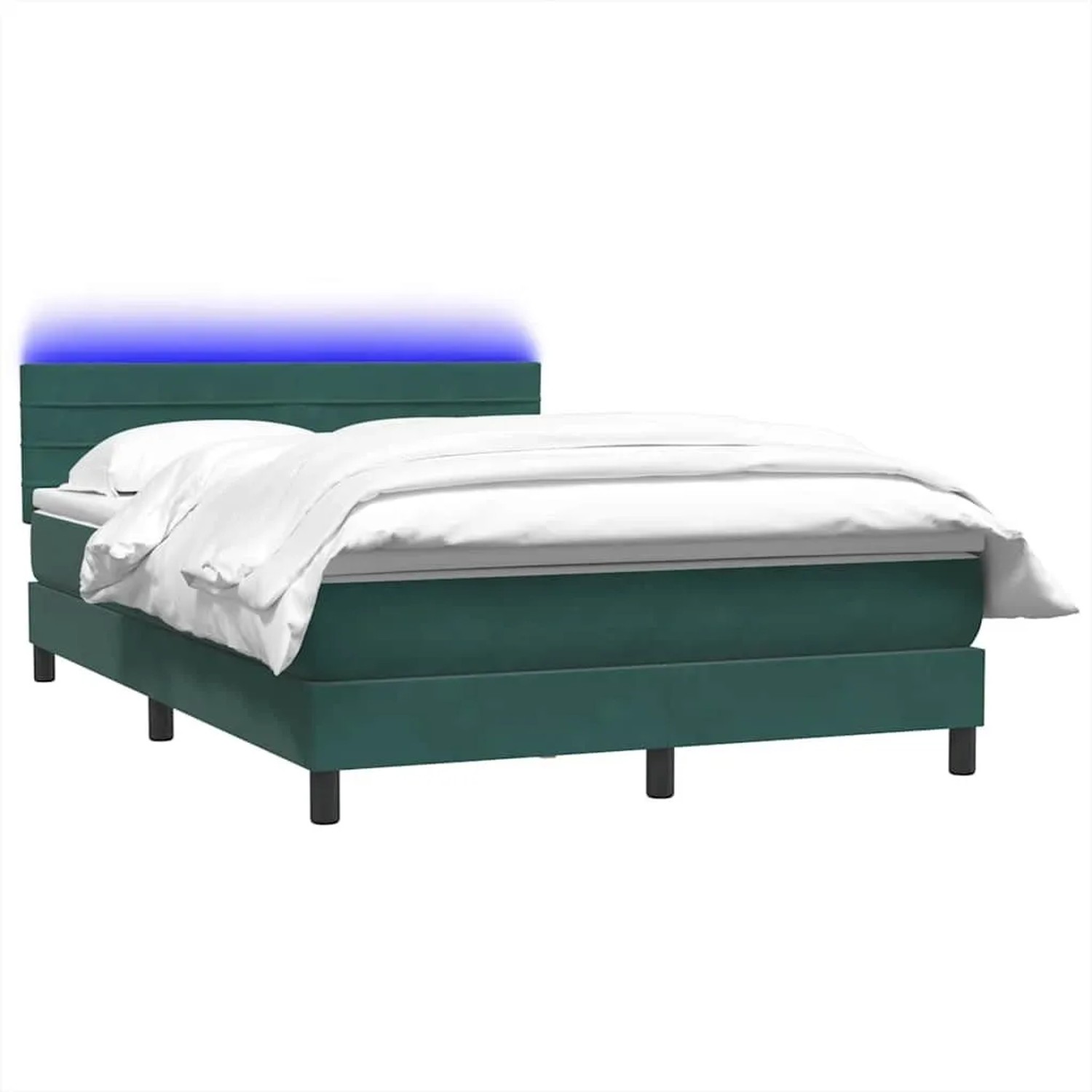vidaXL Boxspringbett mit Matratze & LED Dunkelgrün 160x210 cm Samt 3316986 günstig online kaufen