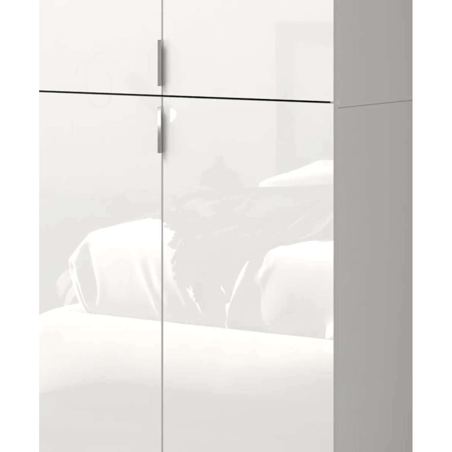 Inn.Furn Schuhschrank Weiß Hochglanz 122 cm mit Spiegel SystemX_5
