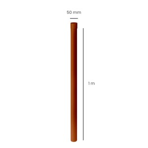 Inefa Regenrohr Fallrohr, 100cm, DN 50, braun, aus PVC-U für die Dachentwässerung.