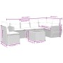Schwarze 7-tlg. vidaXL Garten-Sofagarnitur aus Polyrattan mit Kissen und Tisch.