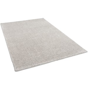 Silbergrauer Hochflor Teppich (160x240cm) von Snapstyle Mona. Weicher Velours Teppich für Wohnräume.