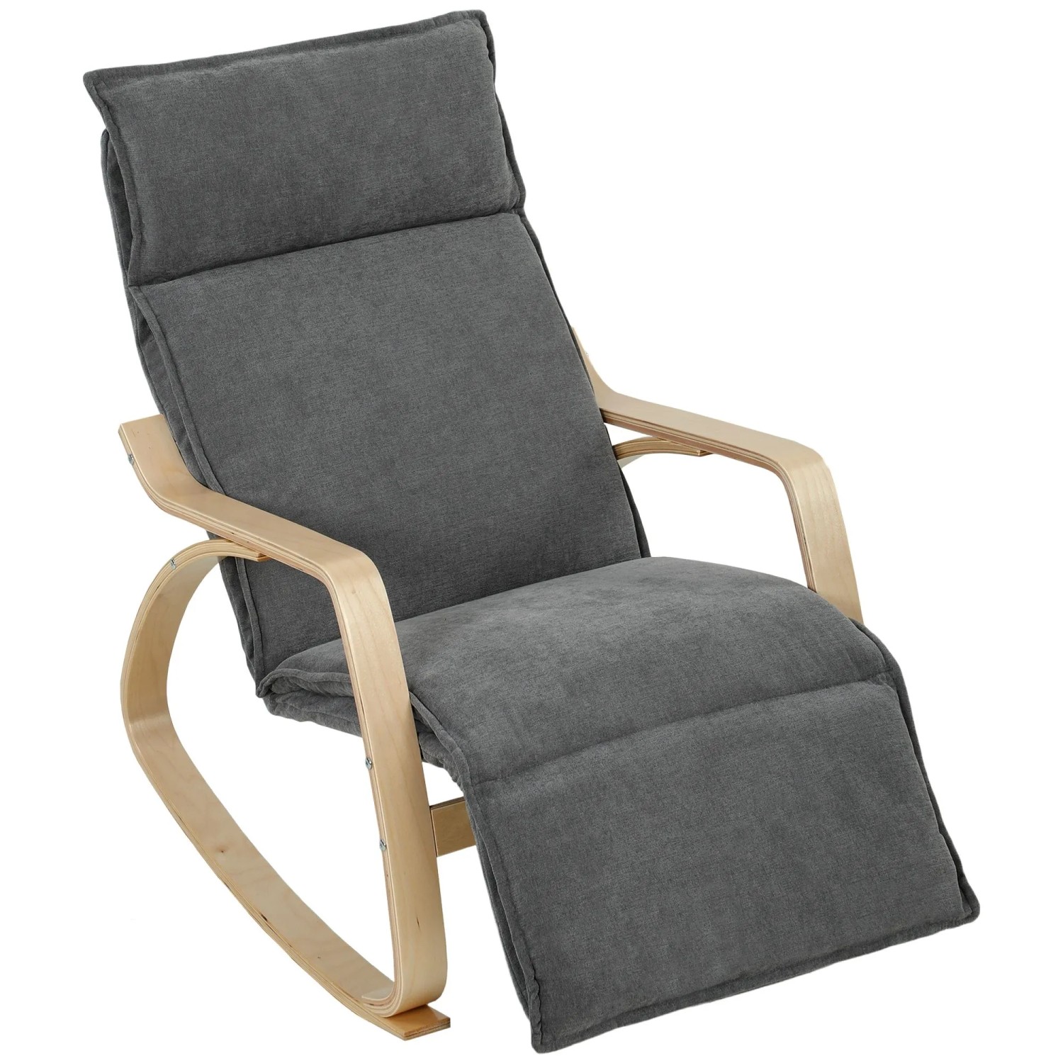 HOMCOM Schaukelstuhl Polyester 106 x 67 x 92 cm Dunkelgrau