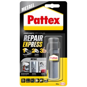 Pattex Power-Knete Repair Express Metall 48g, ideal zum Kleben, Reparieren und Ausbessern von Metall.