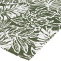 Gemusterter OBI Baumwollteppich in Grün-Weiß, 60x90 cm. Wollteppich mit Blätter Muster.