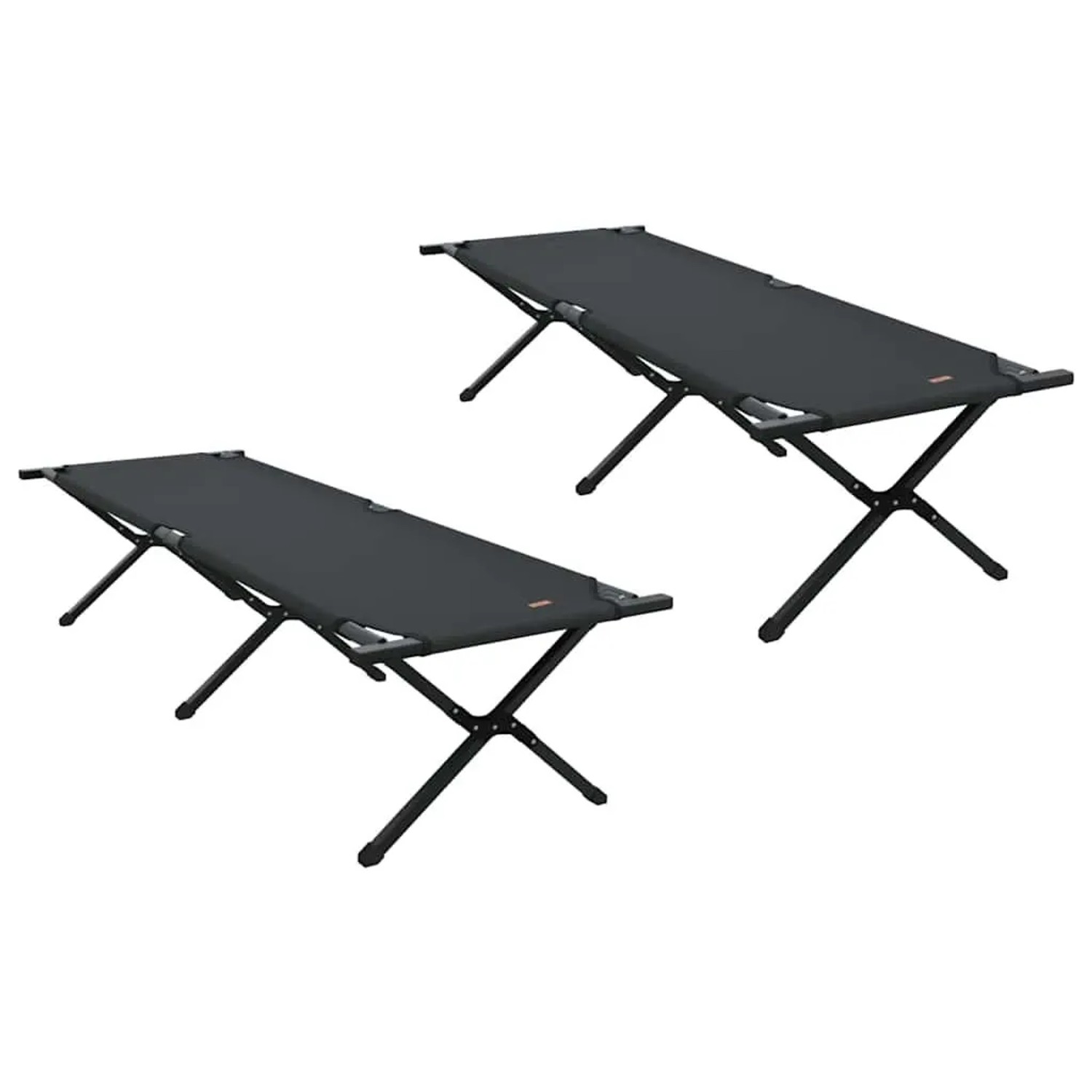vidaXL Klapp Schlafbett fürs Camping 2 Stk Schwarz 193 x 69 x 45 cm 42003181