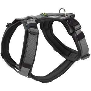 Hunter Hundegeschirr Maldon Up, XS-S, schwarz-grau, weich gepolstert und verstellbar.