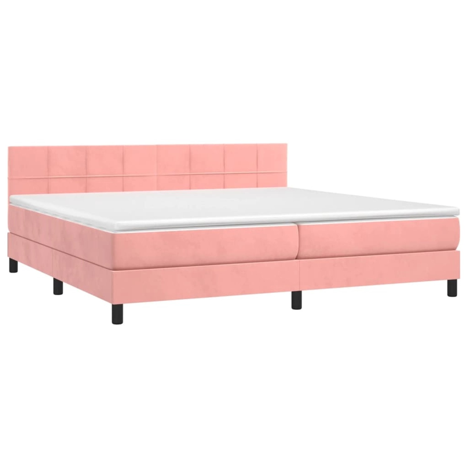 vidaXL Boxspringbett mit Matratze & LED Rosa 200x200 cm Samt 3134428 günstig online kaufen