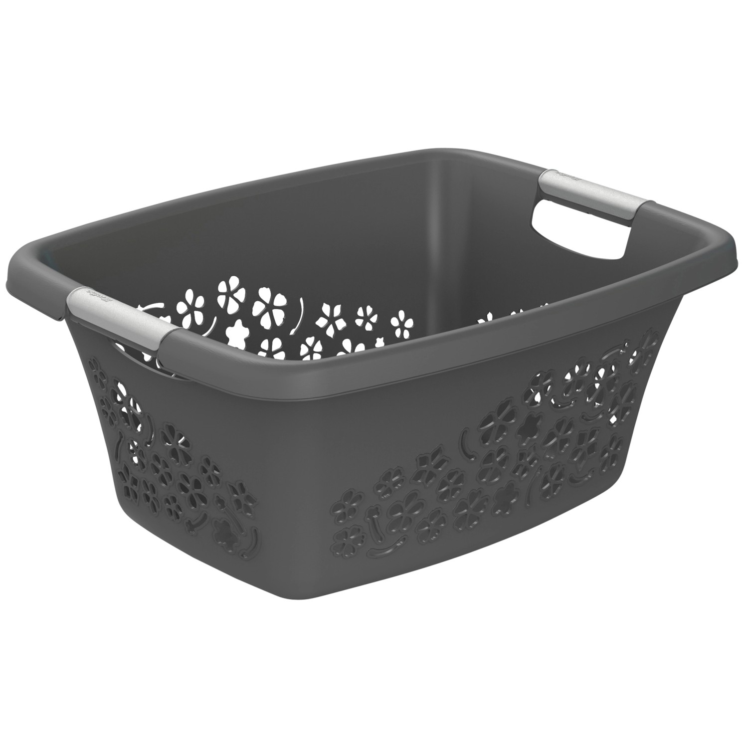 Rotho Wäschekorb Flowers 25, Anthrazit