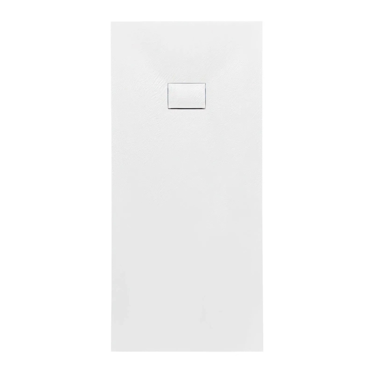 Rechteckige, weiße Bad Land Duschwanne VIDAR 160x90 cm in Steinoptik mit Ablauf.