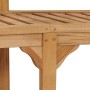 Detailansicht Bananenbank: Teakholz, Lattenstruktur, Gartenmöbel.