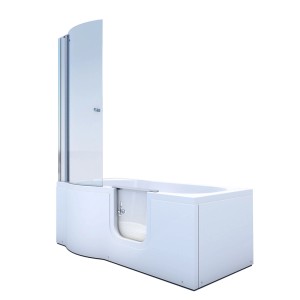 AcquaVapore Seniorendusche und Badewanne mit Tür, 85x170 cm, mit Duschabtrennung.