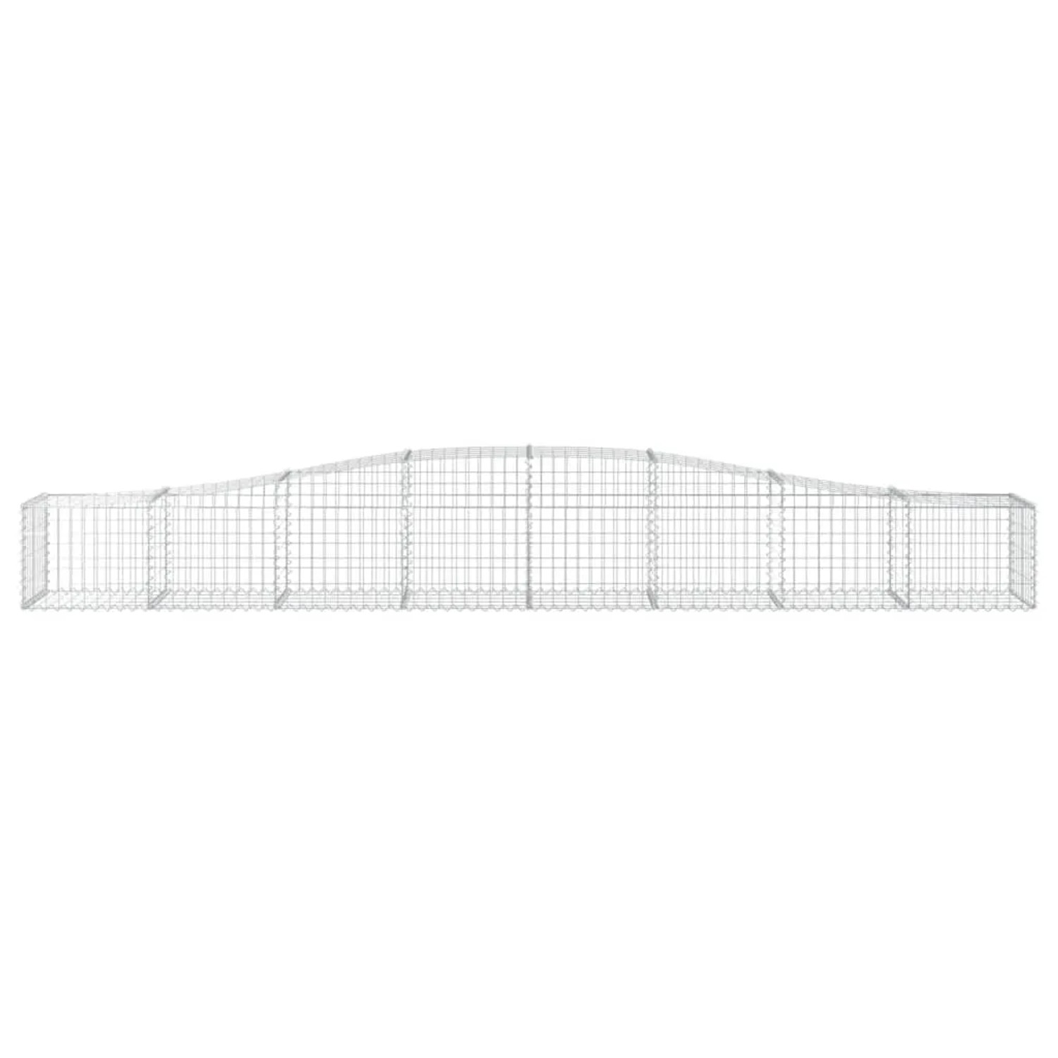vidaXL Gabionen mit Hochbogen, 8 Stück, 400x50x40/60cm, aus verzinktem Eisen.
