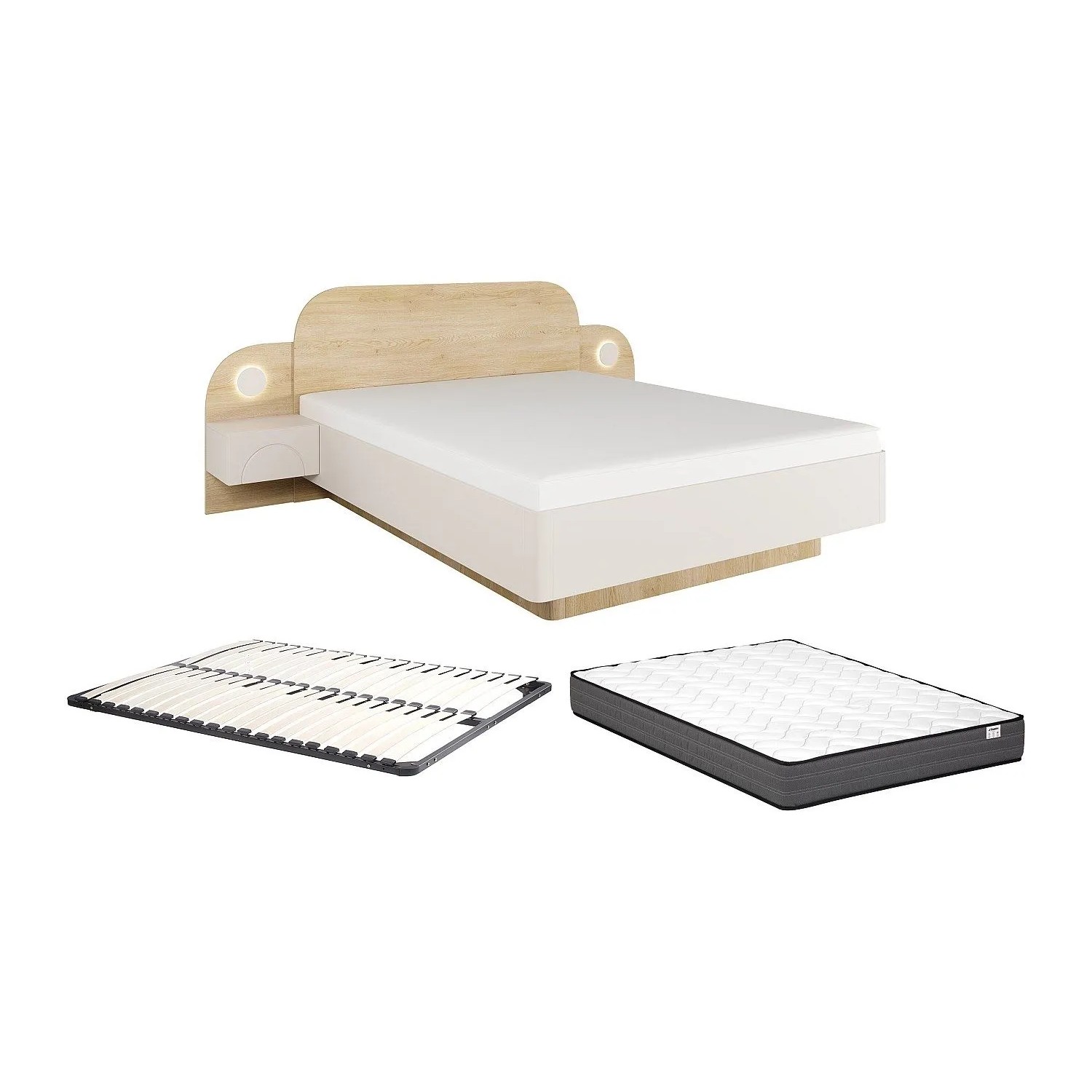Vente-unique Bettrahmen Dartagno Beige 243.6 cm