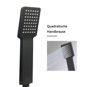 Duschspa Duschsystem Thermostat Regendusche Edelstahl Kopfbrause quadratisch Schwarz