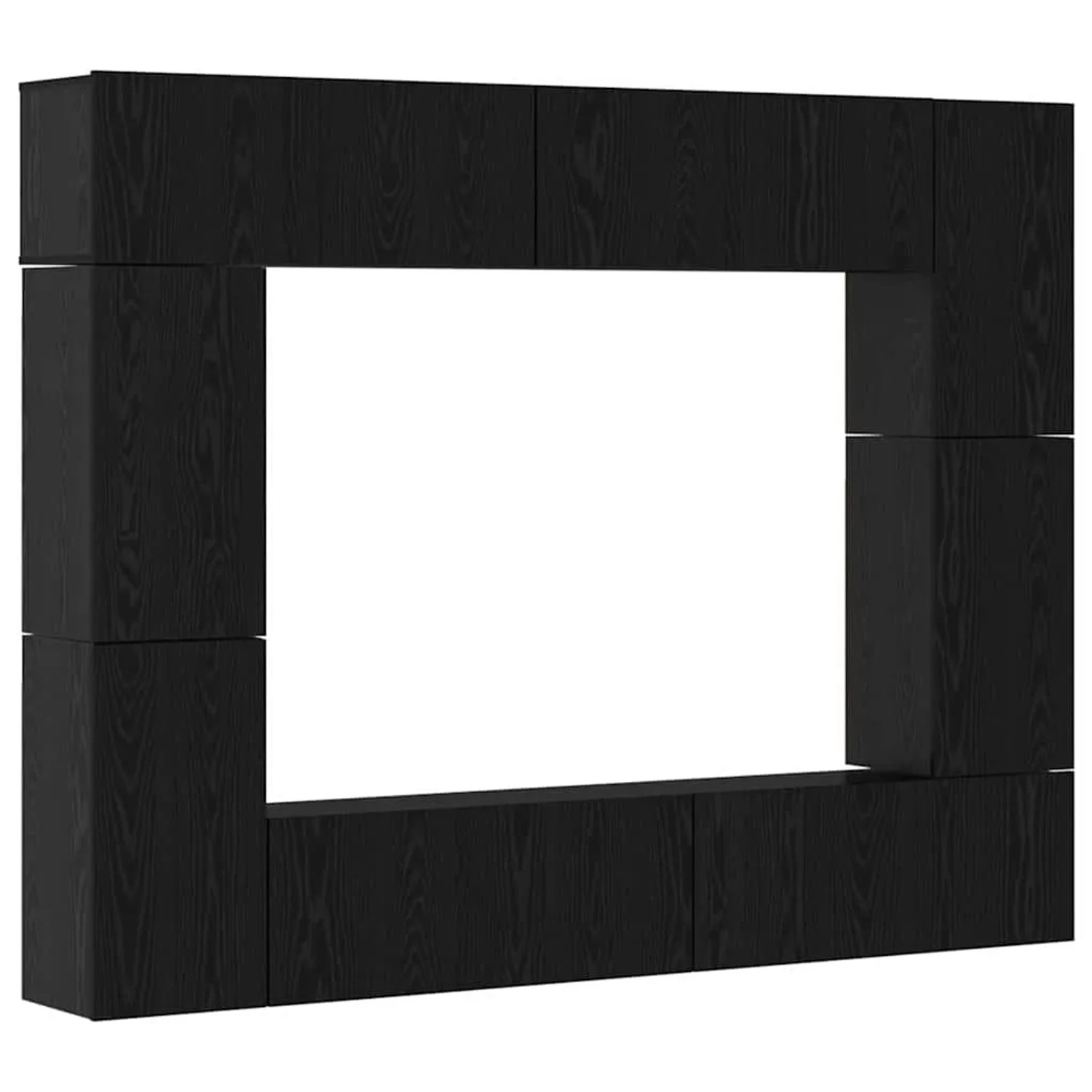 vidaXL TV-Schrank-Set 8-Tlg Schwarz Eichen-Optik 80 x 30 x 30 cm 3393310 günstig online kaufen