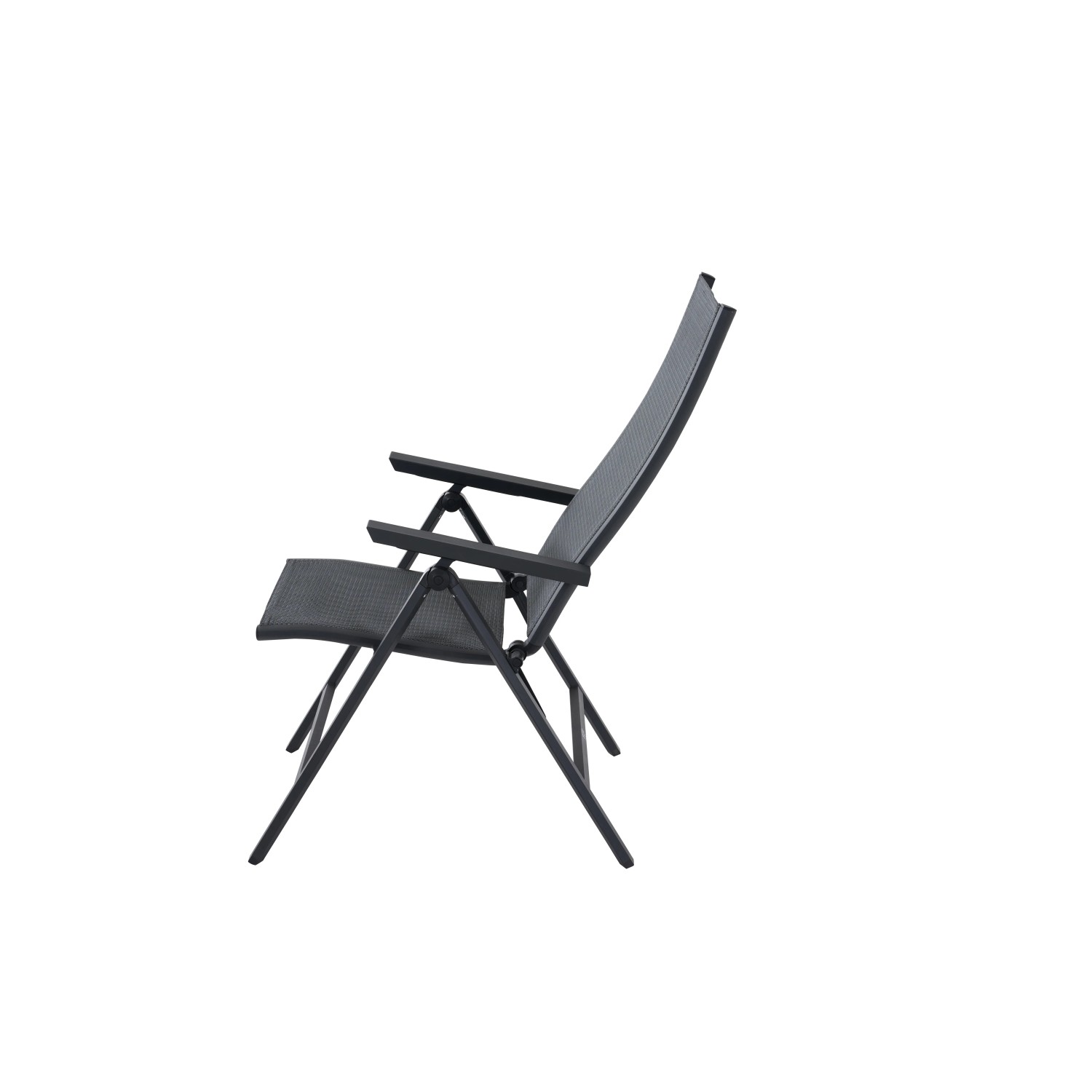 Siena Garden Klappsessel Tauro, anthrazitfarbener Gartenstuhl mit Armlehnen.