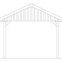 Skizze Satteldach-Carport Wallgau Nussbaum, 380x500 cm, mit Maßangaben.