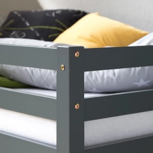 Homestyle4u Kinderbett 90x200 mit Rutsche in Grau 1862
