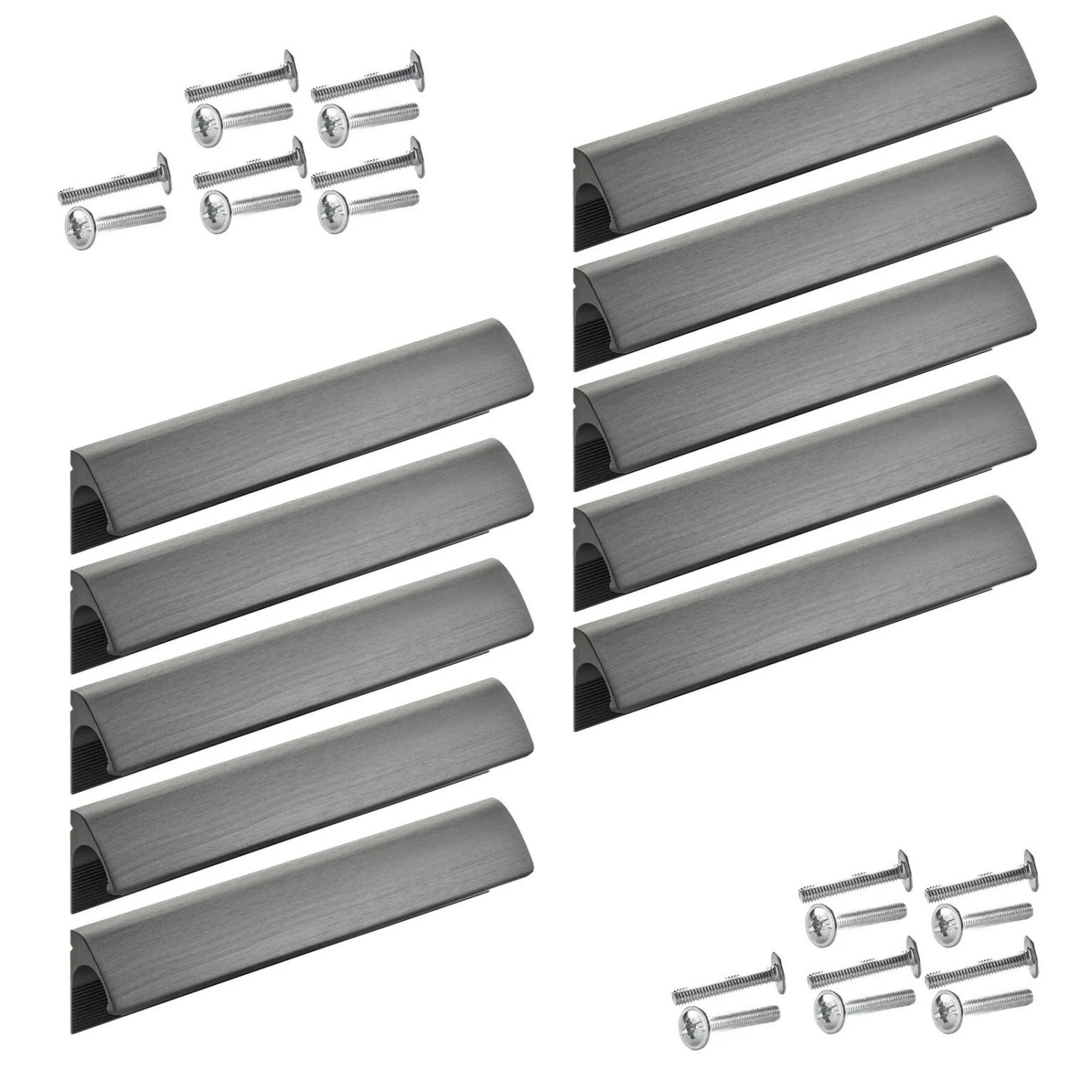 SOTECH 10x Griffleiste Blackline ELEGANCE BA 128 mm Schwarz Matt Eloxiert