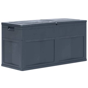 VidaXL Garten-Aufbewahrungsbox, 320 L, Schwarz, Kunststoff mit Holzoptik. Universalbox für Garten und Terrasse.