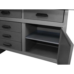 Küpper Fachboden silbergrau für Werkbank mit Tür, 47x43cm, zur Werkzeug-Aufbewahrung.