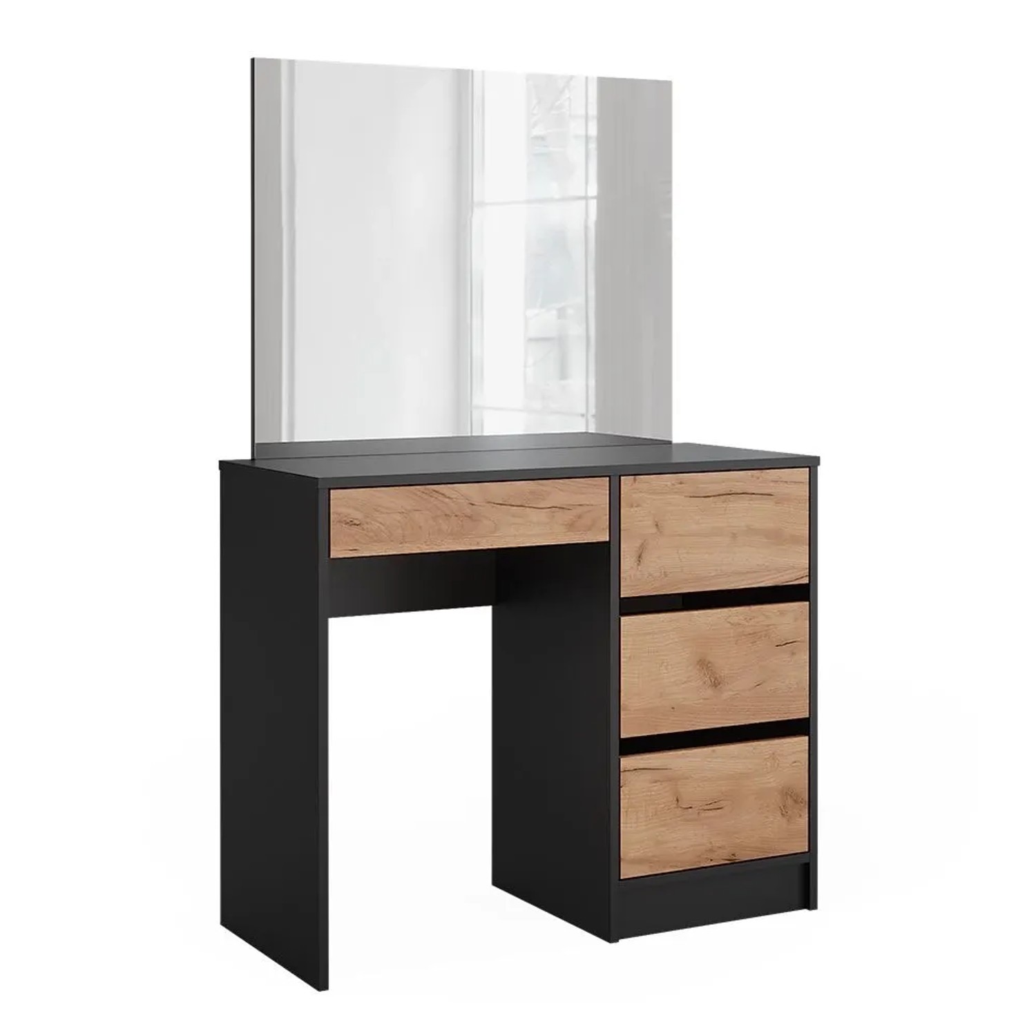 Vicco Schminktisch Sherry Anthrazit/Goldkraft Eiche 90 x 140 mit Spiegel