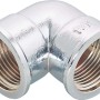 Verchromter Messing Gewinde-Winkel 24,1 mm (Rp 3/4) für Heizung und Sanitär.