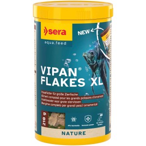 Sera Vipan Nature XL Flockenfutter für Zierfische, 1000ml Dose.