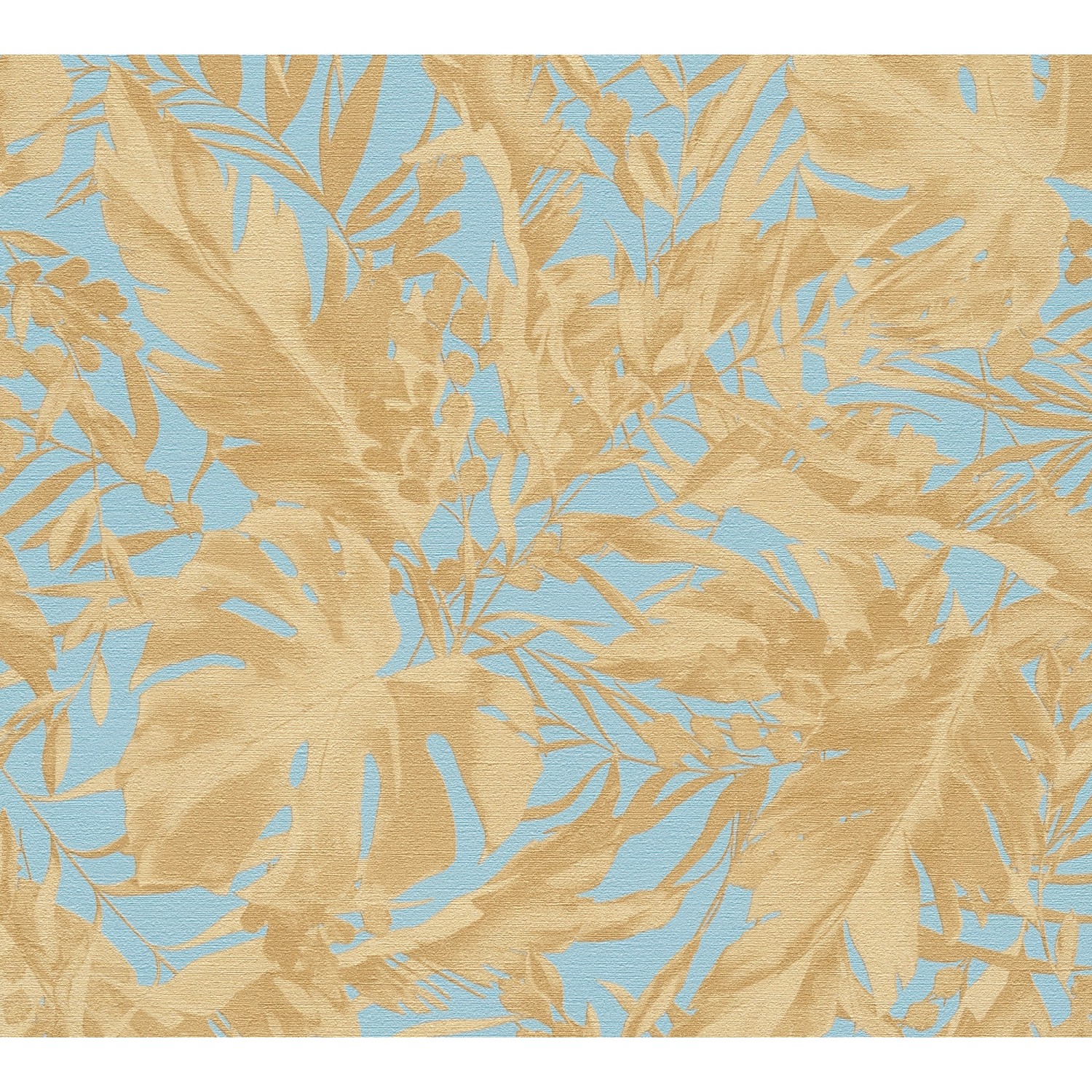 AS Creation Vliestapete Blätter 10,05 x 0,53 m Blau-Gold FSC® günstig online kaufen