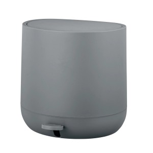 Schöner Wohnen Treteimer Pomino, grau, mit Absenkautomatik. Kosmetikeimer für Bad und WC.