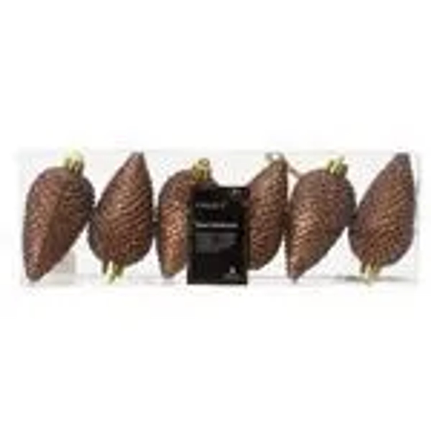 Kaemingk Christbaumschmuck Zapfen Bruchfest  4,5cm H 8cm 6 Stk Espresso