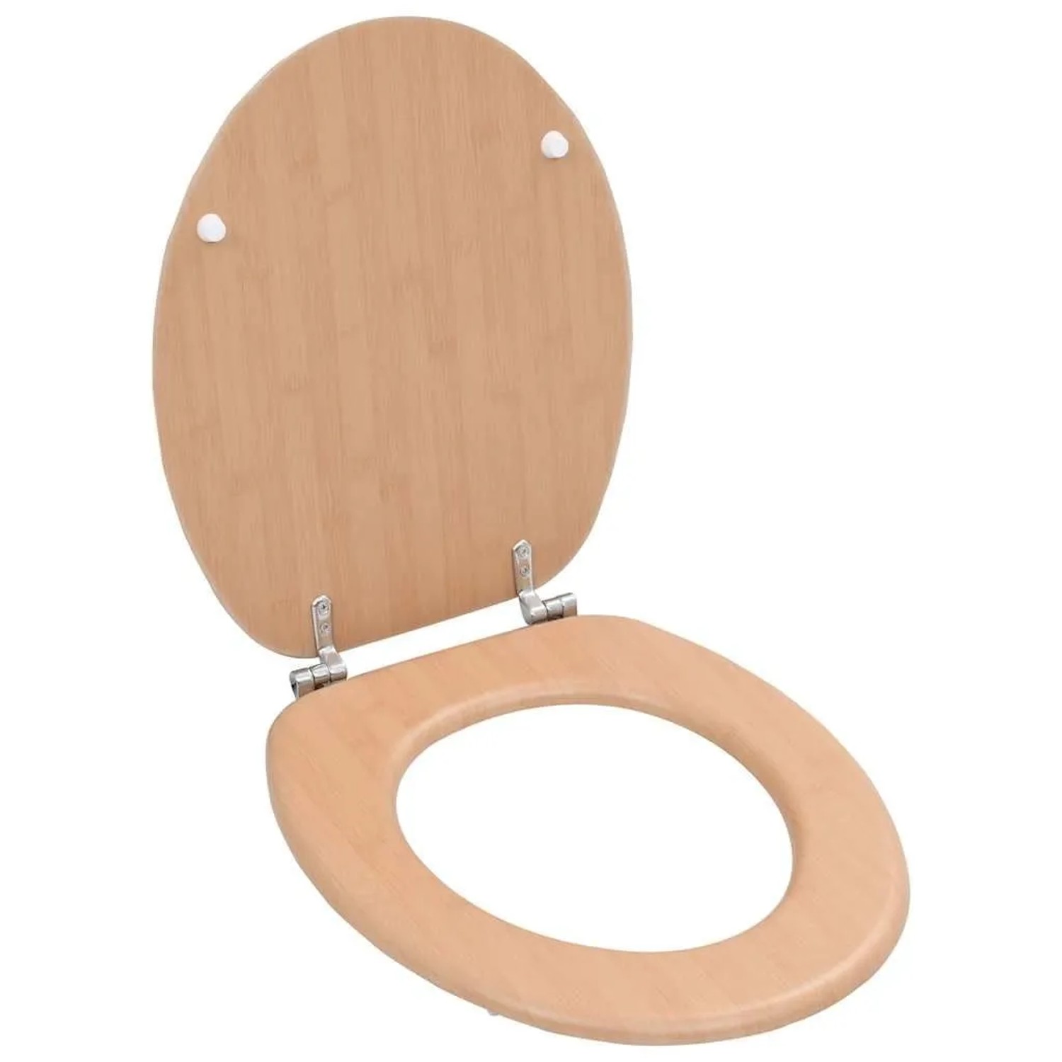 vidaXL Toilettensitz mit Deckel MDF Bambus-Design 143927