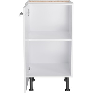 Optifit Unterschrank Bengt932, 45 cm, weiß, mit offener Tür und Einlegeboden.