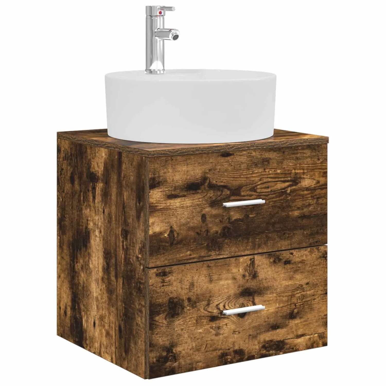 vidaXL Wandmontierte Waschtisch Räuchereiche 49,5 x 44,5 x 65 cm 890298
