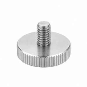 SOTECH Rändelschraube M8 aus Edelstahl V2A, flache Ausführung mit gerändeltem Kopf (30x6mm), 12mm Gewinde.