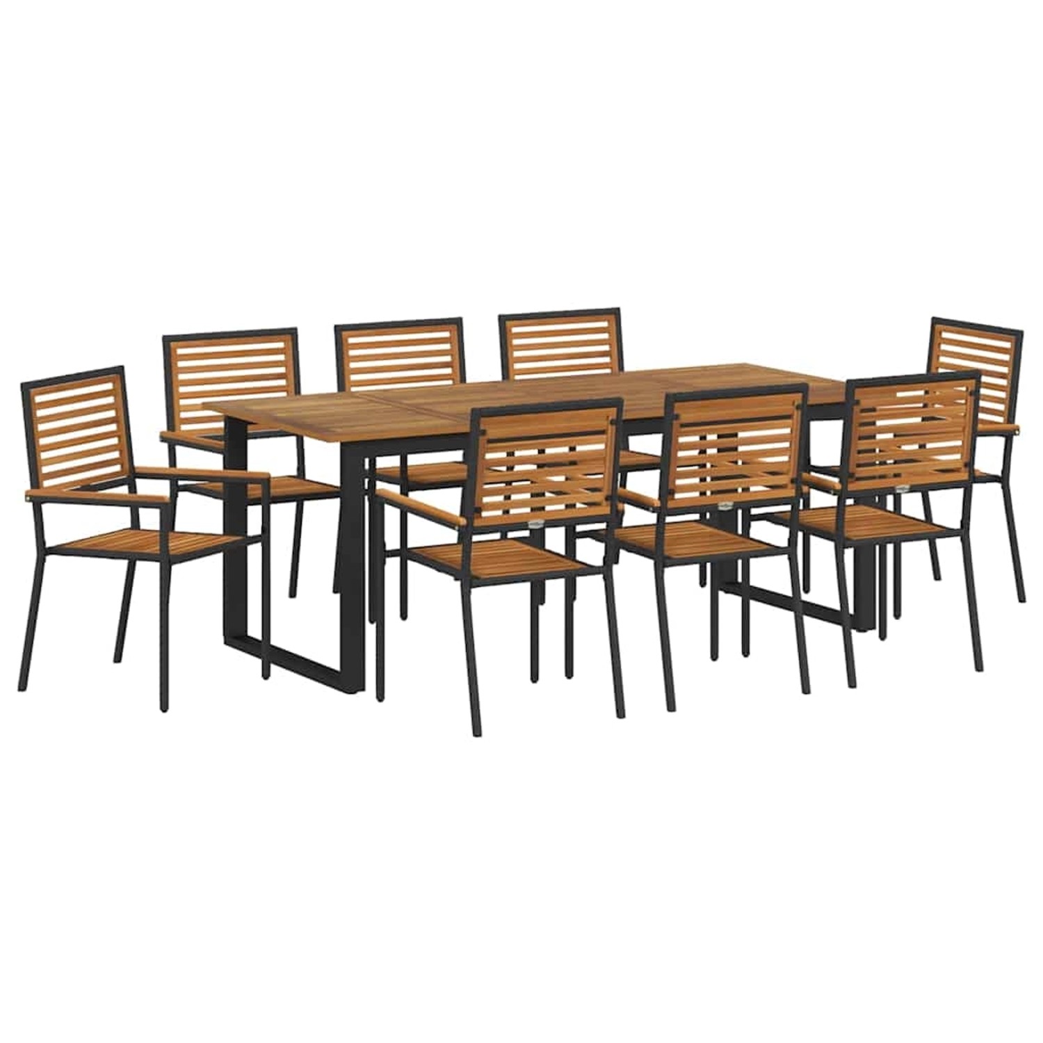 vidaXL Garten Essgruppe 9-Tlg Schwarz 3365469 günstig online kaufen