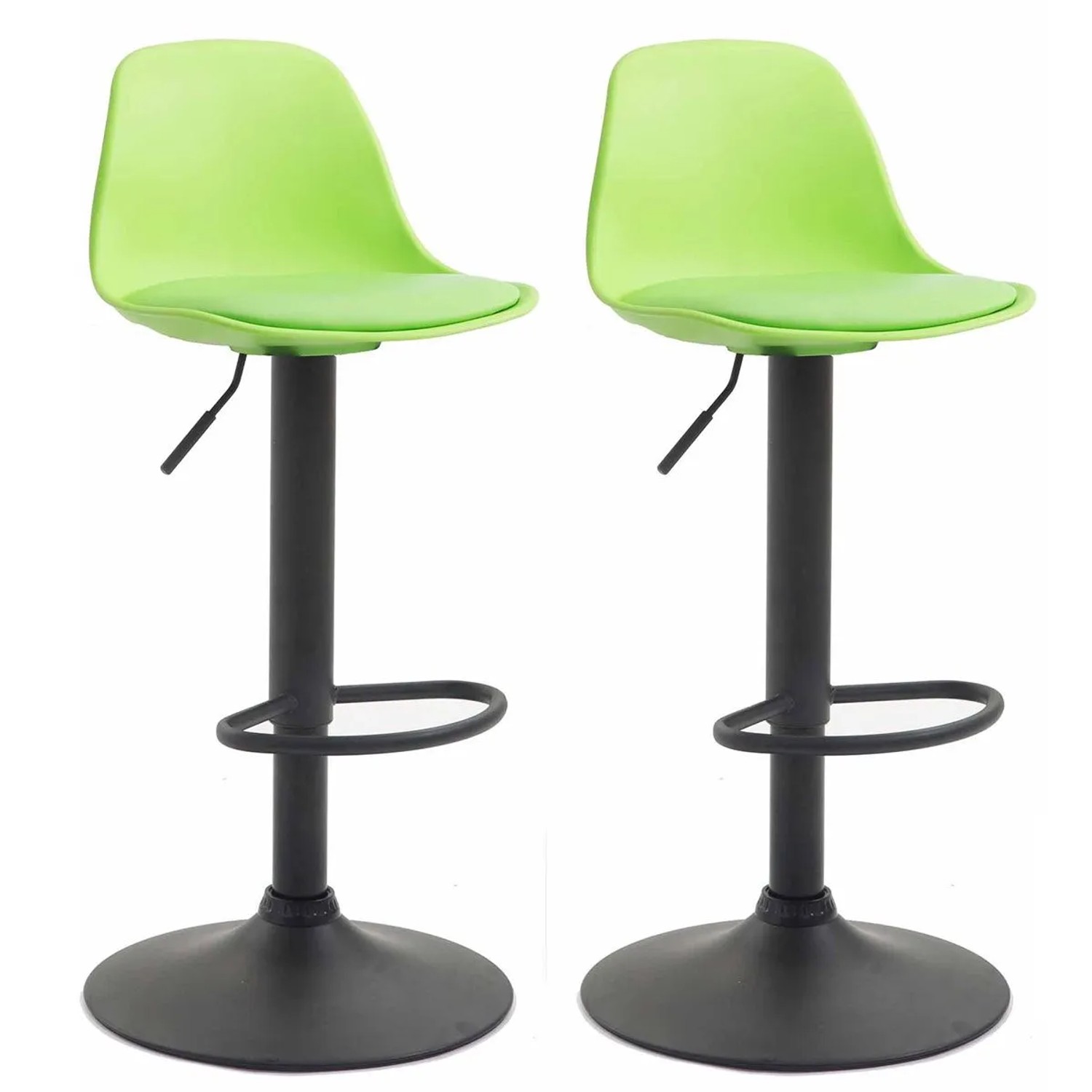 CLP 2er Set Barhocker Kiel Kunststoff Grün/Schwarz